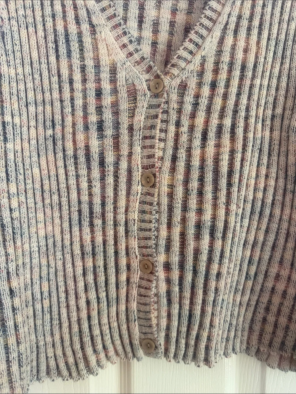 Universal Thread Ribbed Multicolor Button-Up Knit Vest - Picture 2 of 4